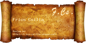 Frics Csilla névjegykártya
